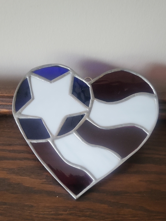 Other - Red, White & Blue Stained Glass Suncatcher
